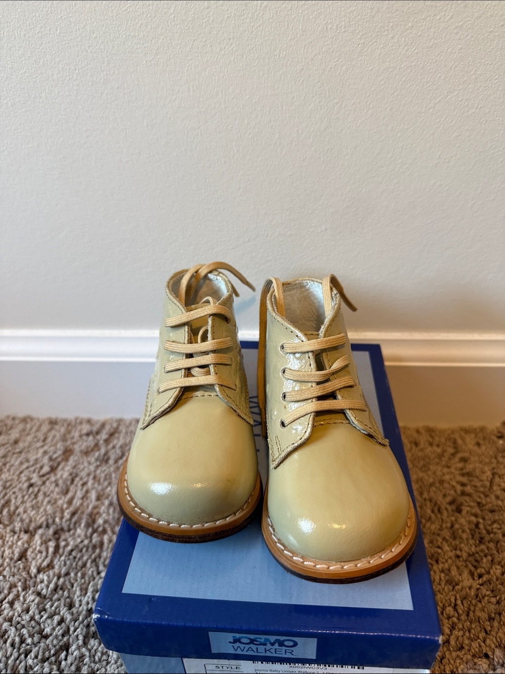JosmO Walker Kids Yellow Lace-Up Leather Boots